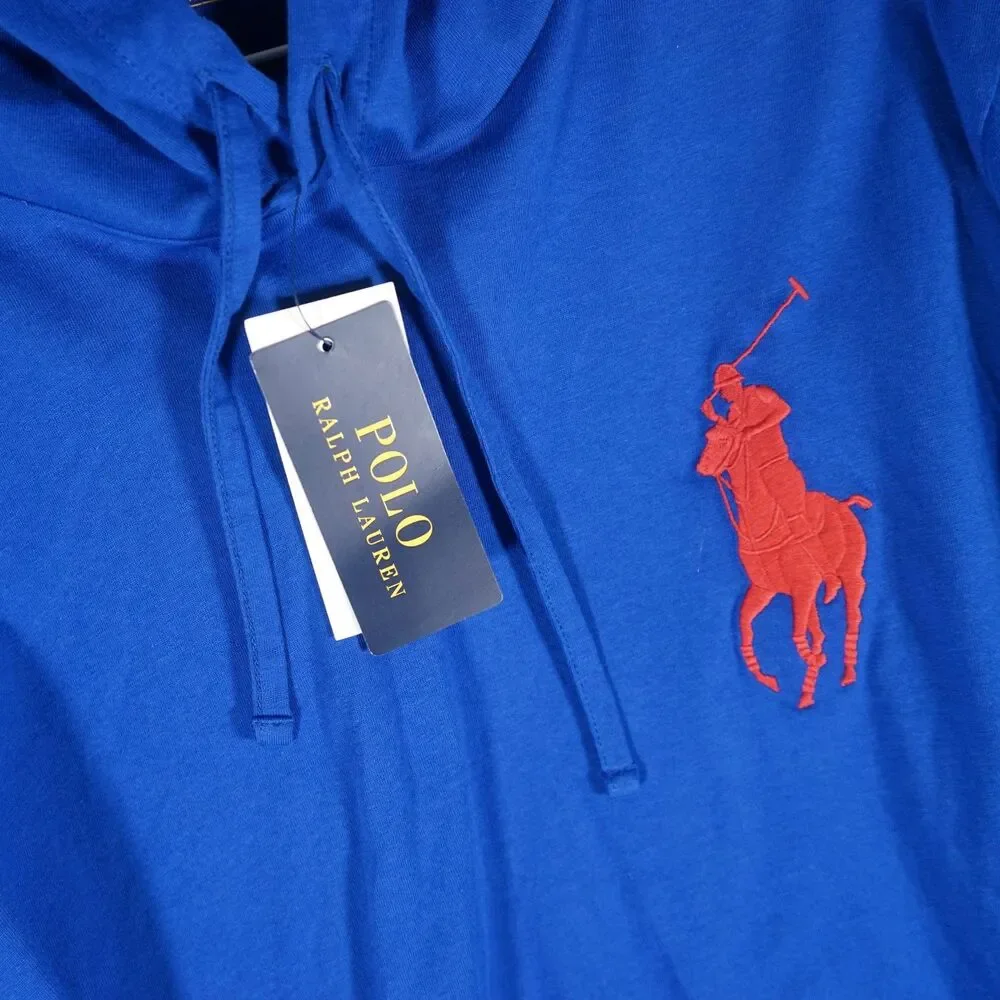 Polo Ralph Lauren Shirt Hoodie NWT Big Pony Blue Red White Spellout XL